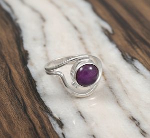 Women's 925 Sterling <b>Silver</b> <b>Boho</b> Eternity Engagement <b>Ring</b> Amethyst Gemstone - Product Image 3