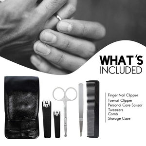 Kit d'outils de soin des ongles en métal professionnel de haute qualité avec coupe-ongles 4 en 1, style classique, sac inclus pour les soins des mains et des pieds - Product Image 2