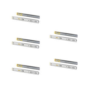 Emuca Set di 5 guide per cassetti con cuscinetti a sfera di estensione completa 45mm di altezza 500mm di profondità con chiusura a spinta - Product Image 1