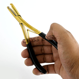 Pince à micro-perle professionnelle de 7 pouces pour extensions de cheveux Outil à un trou à double ressort facile à utiliser en acier inoxydable - Product Image 3