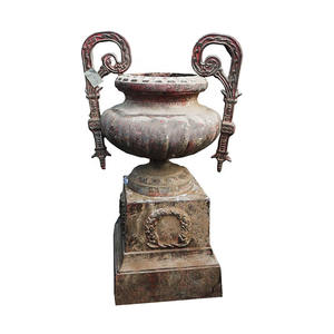 Personnalisé Vintage Extérieur Pelouse Ornement Antique <span class=keywords><strong>En</strong></span> <span class=keywords><strong>Fonte</strong></span> Français Médicis Urne Vase avec Poignées Décoratives Grands Jardinières - Product Image 2