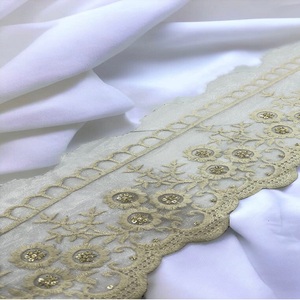 ผ้าลูกไม้ปักลายดอกไม้สีดำออกแบบได้ตามต้องการเหมาะสำหรับนักออกแบบเจ้าสาวและเหมาะสำหรับการขายต่อโดยการตัดแต่งร้าน - Product Image 5