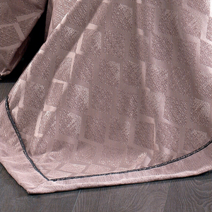 Ensemble de couvre-lit de luxe personnalisé Guzide Lalin en rose séchée, 4 pièces, 100% chenille, tissé rayé, lavable, anti-acariens - Product Image 5