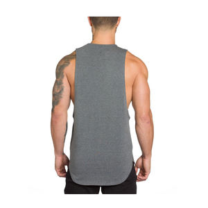 Culturismo Muscle Workout Fitness Gym Camisas Solid Gym Source Loose fit long line Tank tops dobladillo curvo sin mangas - Product Image 3