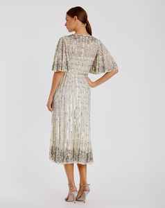 ชุดราตรีแขนกุดปักลายดอกไม้ยาวไหล่ปักเลื่อมลูกปัดไลคร่าหรูหรา - Product Image 2