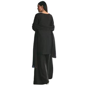 Black <b>Silk</b> <b>Kurta</b> Palazzo Set With Cut Dana Work Wholesale Women Ethnic Apparel OEM Clothing Factory Bulk Supplier Custom Fashion - Product Image 5