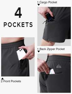 Pantalones cortos transpirables de alta calidad para hombre, pantalones cortos informales para gimnasio, nuevo diseño, pantalones cortos para correr, bolsillos en la cintura elástica - Product Image 6