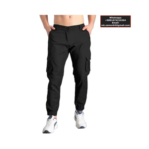 Haute qualité hommes grande taille noir décontracté Cargo Joggers multi-poches coton pantalon pantalon haute qualité Cargo pantalon Bangladesh - Product Image 1