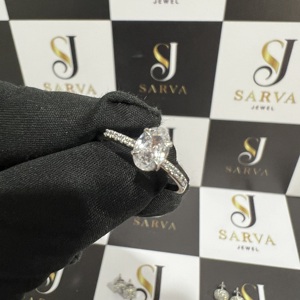 Bague fantaisie en diamant Moissanite VVS certifiée IGI S925 argent 14 carats 18 carats or massif taille ovale diamant Moissanite anneaux pour mariage - Product Image 4