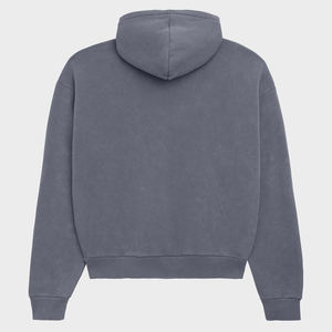 Sweat à capuche oversize en tricot d'hiver personnalisé avec logo sur le devant, imprimé délavé à l'acide, coupe ample pour femmes - Product Image 2