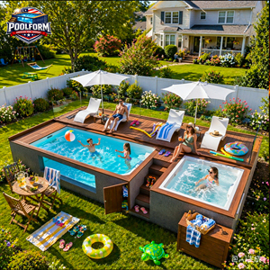 Multifunctional Ground Full Size 20ft 10ft Outdoor Adult Easy Install Crack Resistant UV Resistant Fiberglass Swimming Pool - Product Image 3