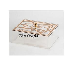 Bandeja de Servicio Acrílica de Alta Calidad con Tapa y Perilla de Metal, Forma y Tamaño Personalizados, Logotipo Personalizado al por Mayor - Product Image 1