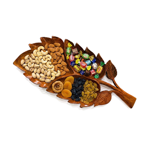 Plateau de service en bois artisanal à 3 compartiments pour fruits secs, bonbons et collations, plateau en bois fin, décoration d'intérieur, cadeau - Product Image 6