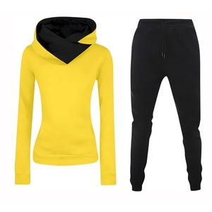 Cropped hoodie with jogger <b>pants</b> wholesale trendy stylish casual modern everyday lifestyle fashion outfit Women tracksuit - Product Image 5