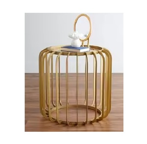 Muebles de Decoración de Interiores a Precio Accesible, Mesa Esquinera de Metal con Acabado Dorado Contemporáneo para Sala de Estar, Dormitorio, Sofá - Product Image 1