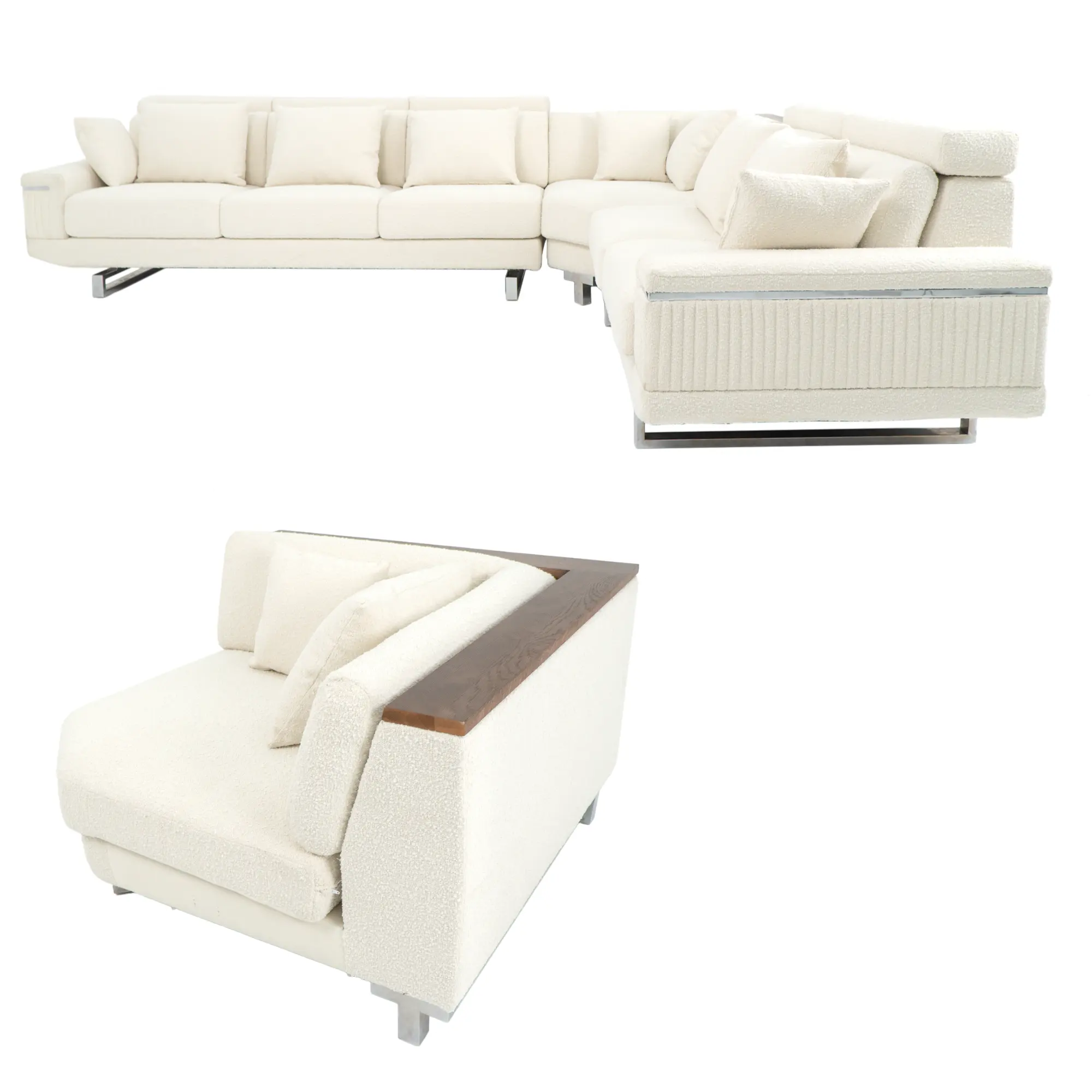 Grosir Sofa hias gaya Italia furnitur berwarna putih ruang tamu sesuai pesanan Anda untuk perabotan ruang keluarga dari Vietnam Nam