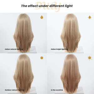 Meliora DWY 22-Inch MiraScalp Short-Length Straight <b>Blonde</b> <b>Wig</b> for Women 10 Inches Stretched Length Transparent Synthetic Fiber - Product Image 4