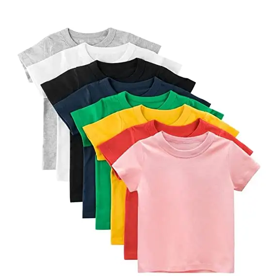Kinder Kleidung Mädchen zu tragen 30 Farbe Basic T-Shirt unter einem Dollar T-Shirts Lange Sommerkleider für Kinder tragen