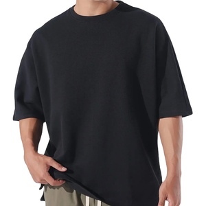 เสื้อยืดลำลองแขนสั้นสำหรับผู้ชาย, ผ้าฝ้ายออร์แกนิกโอเวอร์ไซส์สำหรับ100% ฤดูร้อน - Product Image 3