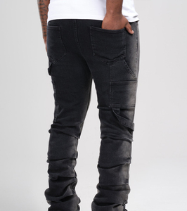 Alta calidad personalizado hombre Vintage lavado flaco apilado Vintage Flare Tacked Flare Jeans pantalones acampanados hombres - Product Image 3