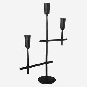 Porte-bougie en métal élégant avec une finition minimaliste moderne et élégante pour l'éclairage domestique contemporain et une décoration festive élégante - Product Image 6