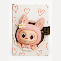 Jurnal Kulit Cetak Boneka Hati Pink Lucu, Notebook Estetik Trendi Ukuran 7x5, Kunci Tipe C, Tersedia Custom, Hadiah Hari Ibu