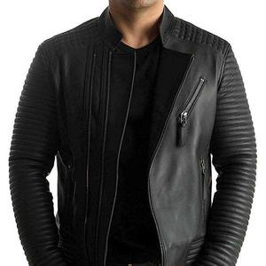 Vestes en cuir pour hommes de marque personnalisée de luxe avec logo Vente en gros Véritable cuir Moto, Biker Vestes décontractées, Mode durable - Product Image 3
