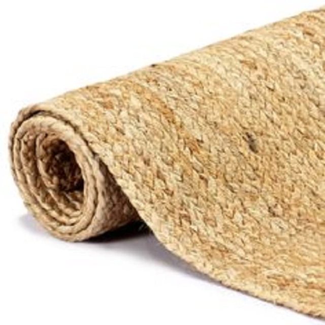 Eco-friendly Home Round Braided Jute Rugs Natural Fiber Jute Round Rugs Living Room Carpet Creative Design Made in India