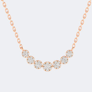 Collar con Colgante Curvo de Diamantes Redondos de 1.00CTW, Oro de 14k, Joyería Smile Station con Diamantes Cultivados en Laboratorio para Mujer, 18 Pulgadas, Color D - Product Image 3