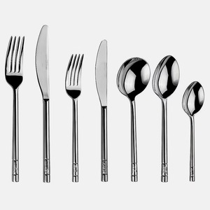 Juego de Cubiertos de acero inoxidable, juego de cubiertos ideal para cocina, Hotel, uso doméstico, juego de cubiertos chapados en Color plateado, mango de Metal - Product Image 4