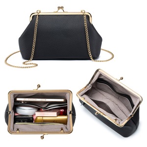 Ando Bag Genuine Cowhide Leather <b>Crossbody</b> Bag for Women Kiss Lock Chain Shoulder <b>Purse</b> with Card Slots - Product Image 5