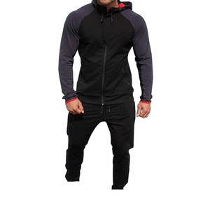 Comprar ropa deportiva personalizada Jogging Logo impresión 100% algodón Zip Casual hombres chándal gimnasio entrenamiento chándal conjuntos - Product Image 2