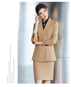 ชุดสูทจีบสำหรับผู้หญิงเสื้อผ้าสไตล์สำนักงานผ้าฝ้ายโพลีแบบธรรมดา - Product Image 4