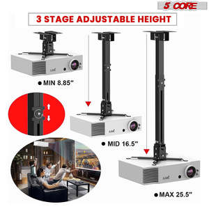 5Core <b>Projector</b> <b>Mount</b> Ceiling Wall Universal Holder Adjustable Low Profile Capacity 40lb - Product Image 2
