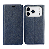 Étui de téléphone en cuir PU de luxe pliable avec rabat magnétique pour 17 Pro Max Air Pro avec design portefeuille