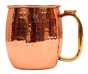 Hand Hammered Eco-Friendly <b>Large</b> Capacity Glossy Polish Copper <b>Mug</b> with Authentic Texture From M/S SHAAD HANDICRAFTS - Product Image 4