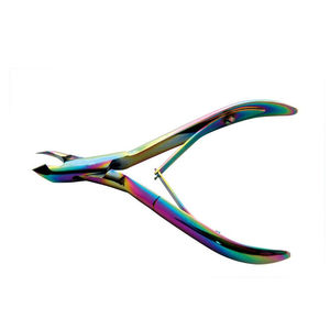 Pince à cuticules finition mate de luxe en acier inoxydable argenté de qualité supérieure pour les professionnels des ongles ouverture de mâchoire large doigt haut épais - Product Image 1