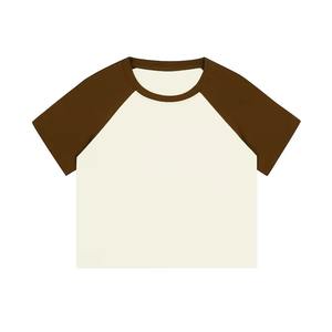 T-shirts courts pour femmes à manches raglan avec logo personnalisable à la mode - Product Image 5