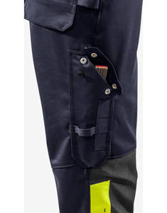 Pantalon de travail en cuir à deux couches de vache Pantalon de soudage doré Isolation thermique et soudage résistant à l'usure - Product Image 5