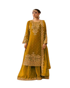 Ensemble de Kurti long ethnique pour femmes imprimé numériquement avec Salwar, prix de gros sur les vêtements inclusifs pour femmes - Product Image 1