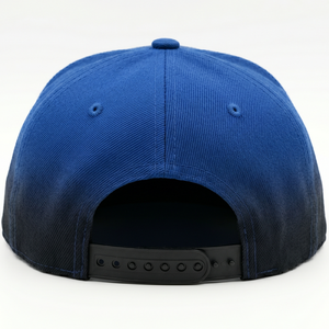 Casquette de baseball snapback ajustable en coton bleu-noir dégradé de haute qualité, six panneaux, visière plate, pour l'extérieur, streetwear, OEM - Product Image 3
