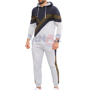 Logo personnalisé Streetwear Ensemble de survêtements 2 pièces pour hommes Costumes de jogging coupe ajustée Ensemble pantalon de survêtement et survêtement à capuche - Product Image 3