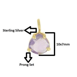 Pierre de lune arc-en-ciel 10x7mm forme de triangle à facettes argent Sterling or Vermeil ensemble de broches pendentif à breloque bijoux en gros breloque - Product Image 3