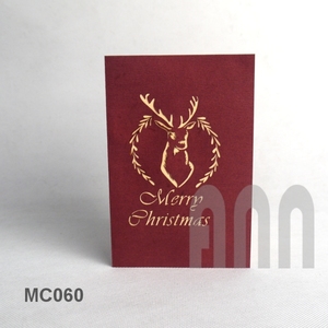 ANN HADICRAFT Cartes de vœux personnalisées en papier découpé 3D au laser avec impression offset, fabriquées au Vietnam pour Noël. - Product Image 2
