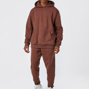 Chándal de gran tamaño de fabricante de ropa al por mayor para hombre, conjunto de chándal de gran tamaño de algodón y forro polar con logotipo personalizado - Product Image 3