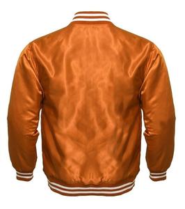 Orange Satin Baseball Letterman College Varsity Satin Bomber Super Qualityjacket Ropa deportiva Ropa Color Silksatin Cómodo - Product Image 2