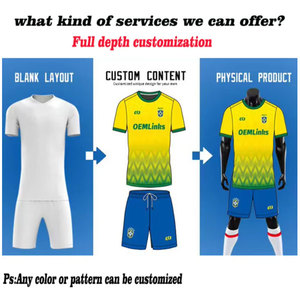 Conjuntos de camiseta de fútbol de poliéster de alta calidad Unisex, ropa de fútbol de entrenamiento de verano personalizada, logotipo de nombre de equipo de Club, OEM para adultos - Product Image 4