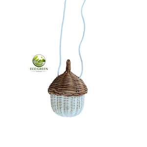 Ensemble de hochets pour bébé en rotin naturel, tissé à la main, clochette en osier, jouet de développement sensoriel, panier cadeau pour nouveau-né - Product Image 1