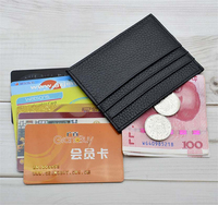 Dompet kartu kulit asli kustom Pria Wanita Dompet kartu kredit Id ramping