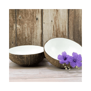 Bol en coquille de céramique, plat de style côtier en coquille de coco, matériau : base en céramique avec incrustation de coquille ; utilisation : service, décoration, artisanat vietnamien - Product Image 3